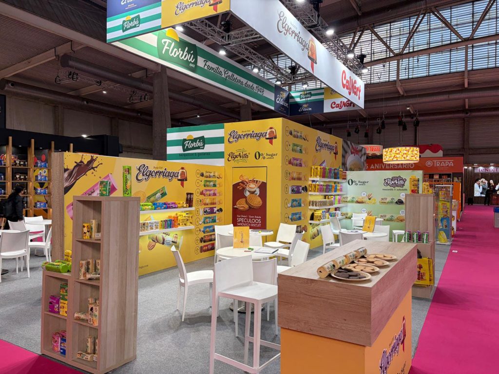 diseño gráfico para stand de feria alimentaria