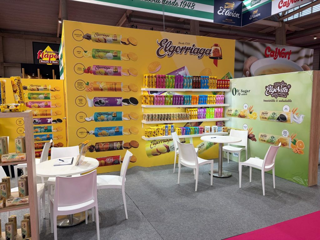 diseño gráfico para stand de feria alimentaria