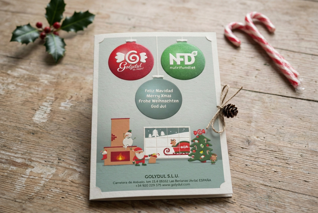 Felicitaciones de Navidad para empresas diseñadas por komuso